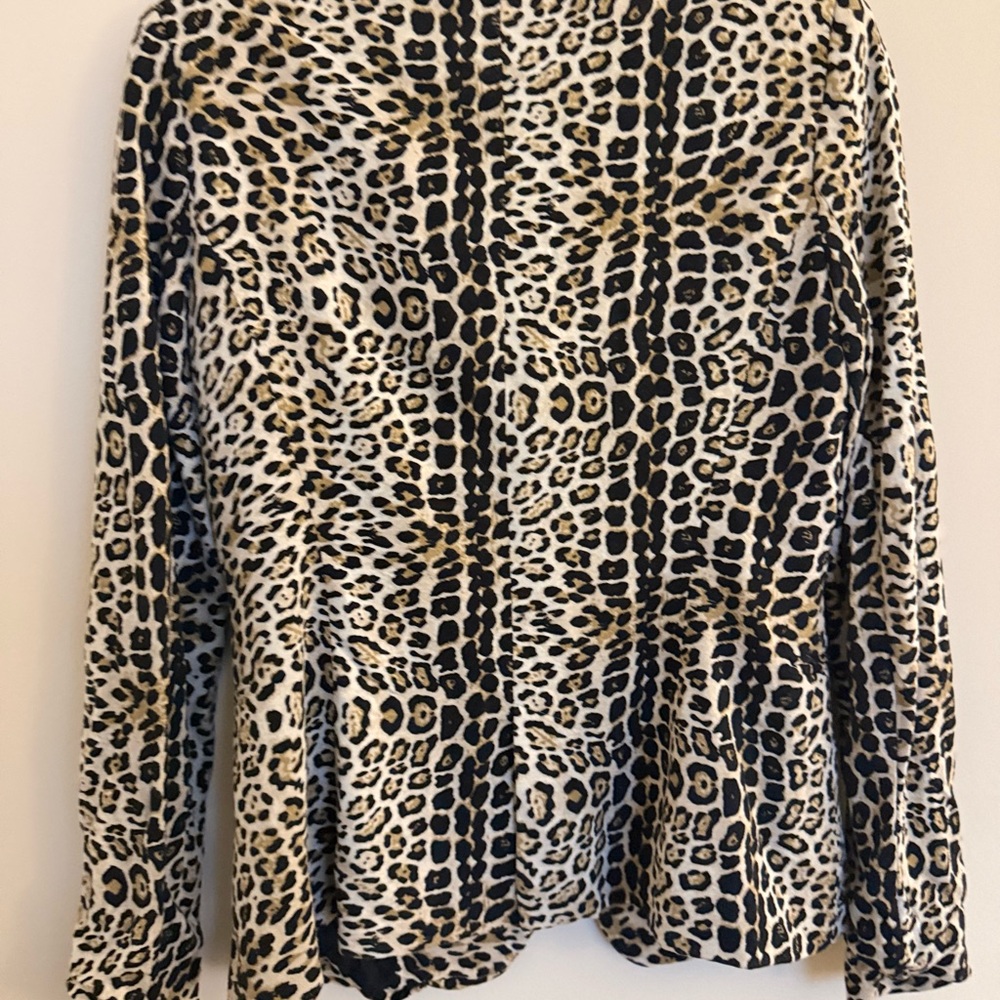 Zara Leopard Print Blazer Medium Animal Print Tailored Jacket - Picture 8 of 10
